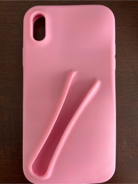 RHODE Pink Silicone Phone Case with Built-In Stand Groove
